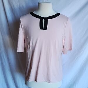 Talbots pink and black top size XL